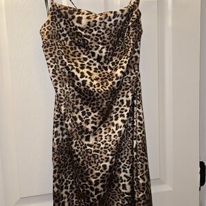 Garage Strapless Animal Print Dress